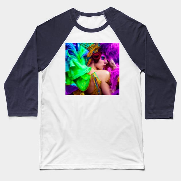 Mardi Gras masquerade Baseball T-Shirt by Stephanie Kennedy 